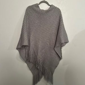 Gray poncho with silver sparkles one size fit all